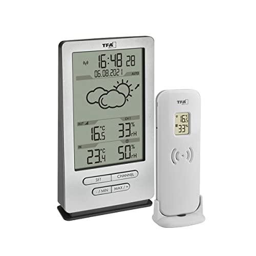 Funk Thermometer FT0073 mit 3 Innen/ Aussenensoren Luftfeuchte Display Min/max 